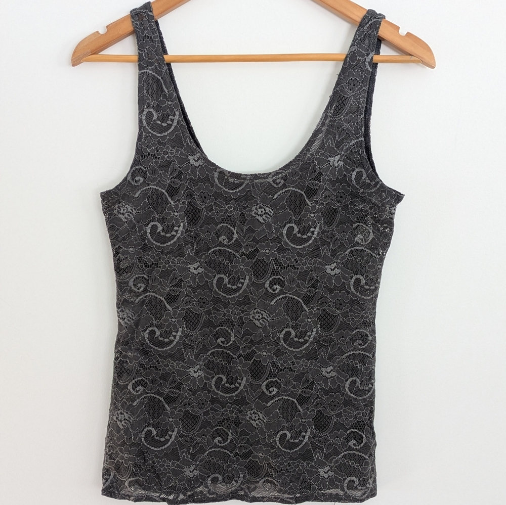 Talula Aritzia Lace Scoop Tank Camisole Grey Size Medium